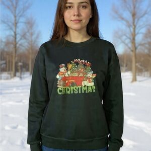 Navy Christmas Graphic Sweatshirt